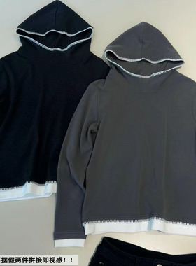 巨软弹糯！11月独+首fa白色醒目鲨鱼齿拱线加绒打底衫磨毛绒长袖