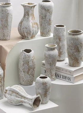 soft复古陶瓷花瓶家居装饰客厅高级感鲜花水培陶罐插花摆件新年