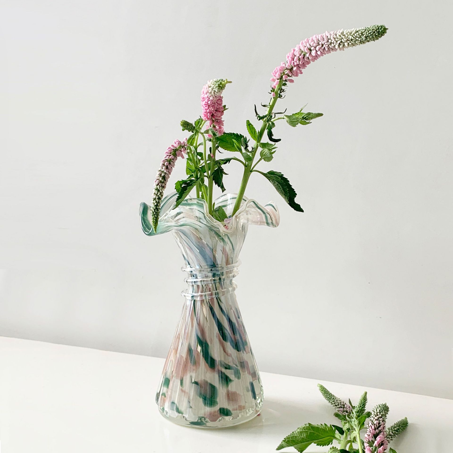 复古芬顿风麦穗琉璃花插花器法式客厅软装摆件水培花瓶