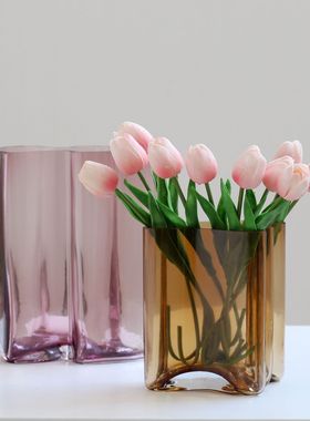 SoftHome现简约创意不规则云朵花居家客厅餐桌软装水培玻璃摆件