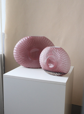新品手工贝壳插花瓶浪漫紫色琉璃南瓜造型家居装饰摆件复古