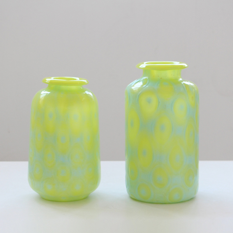 复古风泡泡玻璃花瓶洋牡丹鲜花插花水培养花家居摆件工作室软装