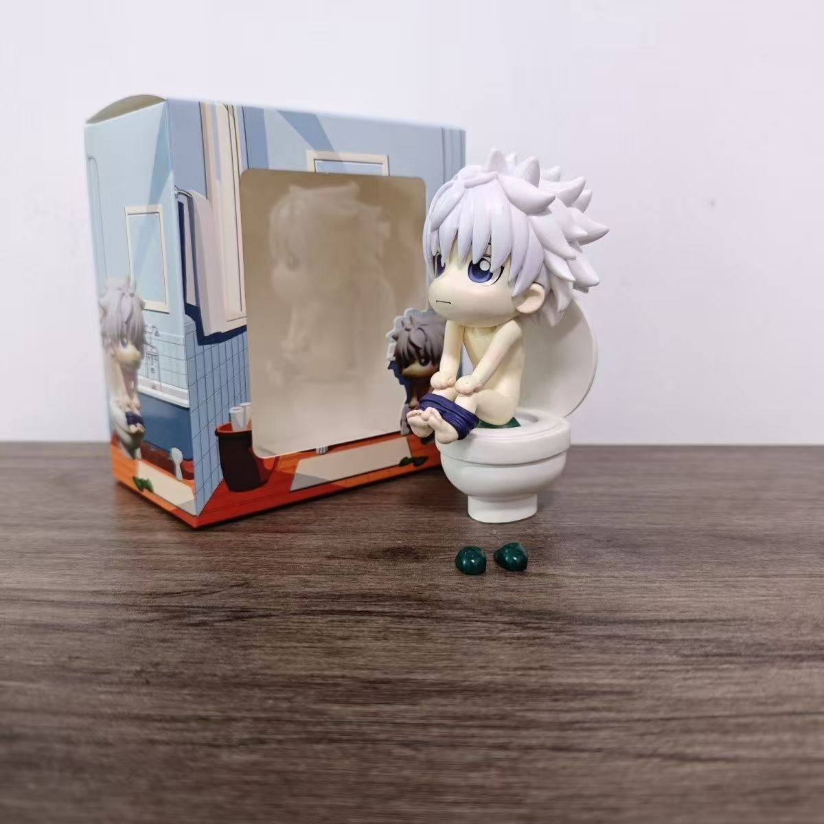 全职猎人 磁吸奇犽 蹲马桶 静态场景 Q版手办模型 盒装摆件 批发