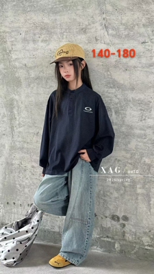 老钱风福利 新款男女童休闲宽松中大童儿童潮韩版卫衣圆领长袖