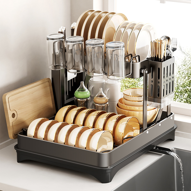 多功能304不锈钢碗碟沥水架