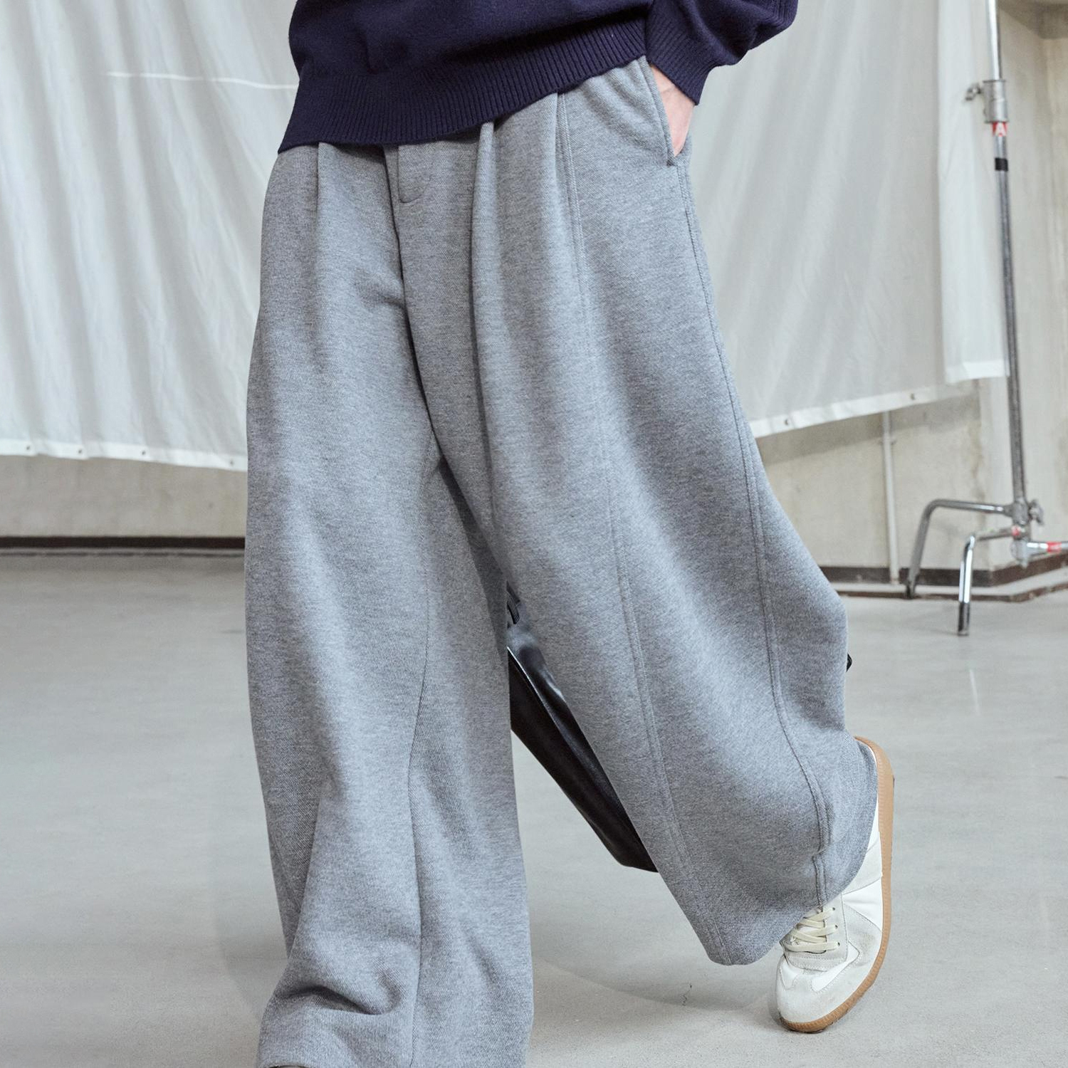 kernhafen人手备一条的弯刀羊蹄休闲羊毛长裤