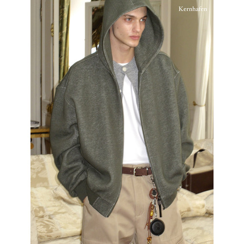 kernhafen连帽卫衣秋冬开衫外套