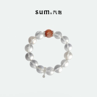 SUM汽泡·幸运之石·红兔毛闪灵天然水晶手串原创设计款 礼物新品