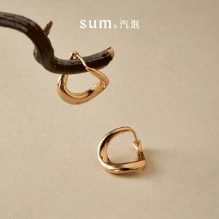 新品 SUM汽泡·几何马蹄耳环·原创设计款 精致简约日常通勤款
