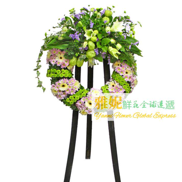 香港喪禮花圈白事牌籃束祭奠吊唁速遞同城配送寶福山思念追悼帛事