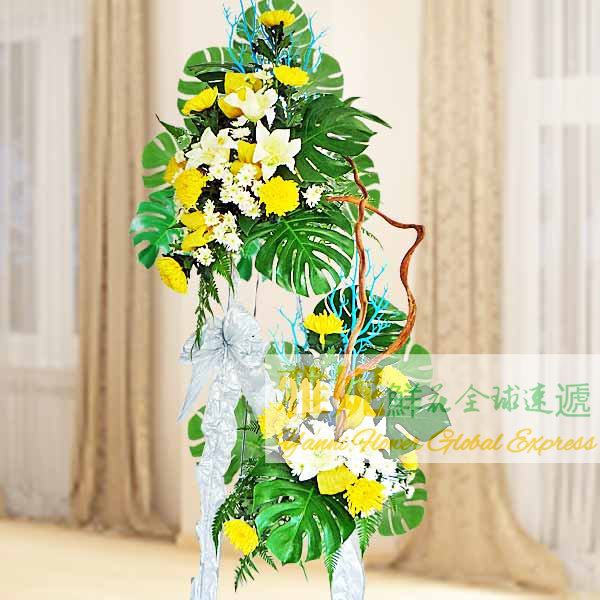 新加坡喪禮鮮花速遞花牌花籃花圈吊唁哀思葬禮殯葬訂花白事死人