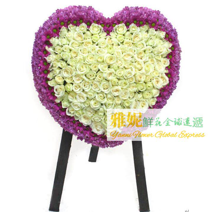 香港西式白事花圈速遞悼念鮮花香港訂帛事花圈懷念送白事花圈澳門