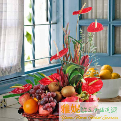 新加坡中秋节水果蓝订购生日祝福