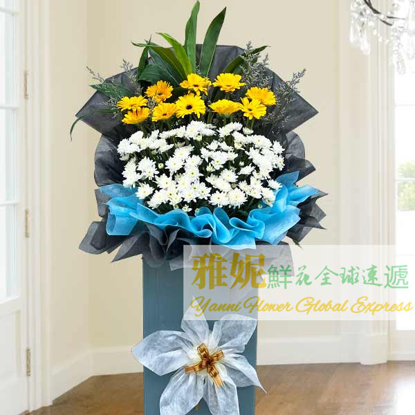 新加坡死人鲜花速递马来西亚丧礼花篮订购白事葬礼哀思帛花圈花束