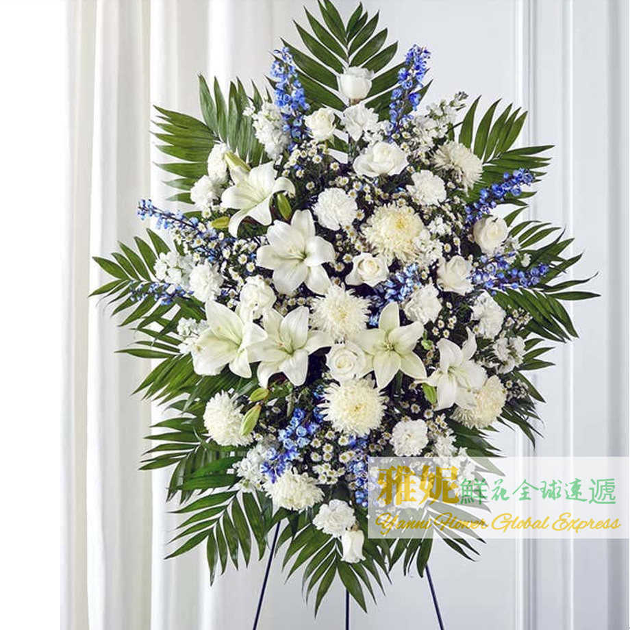 美国丧礼花圈哀思花篮葬礼殡葬死人鲜花速递订花洛杉矶纽约波士顿