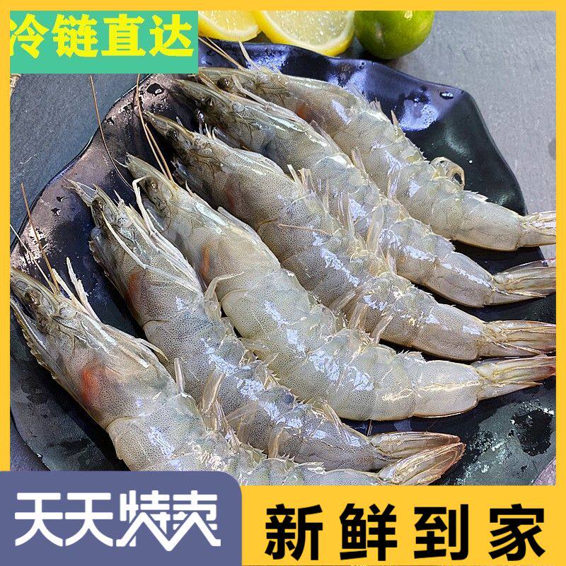 厄瓜多尔白虾大虾40-50桑塔盐冻青虾4斤约67-85个对虾活冻海鲜