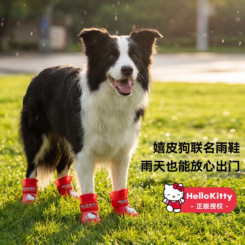 红色HelloKitty联名款宠物鞋子