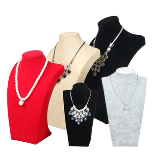 望海绒布项链模特架人像脖子吊坠挂架放饰品珠宝道具首饰展示架