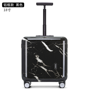 小型行李箱铝框款大理石花纹结实耐磨万向轮密码箱旅行箱男女