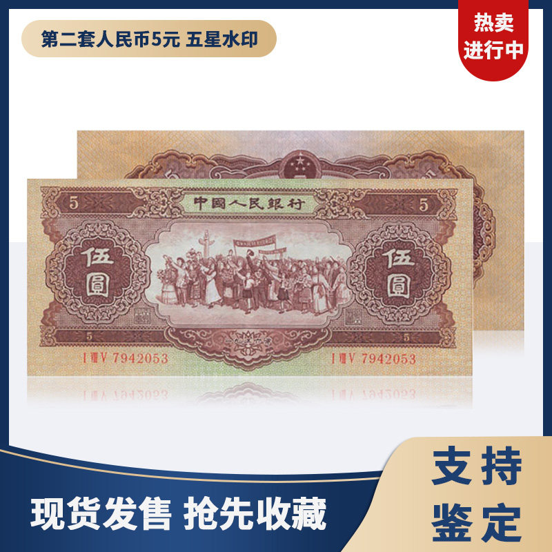 第二套人民币5元 五星水印