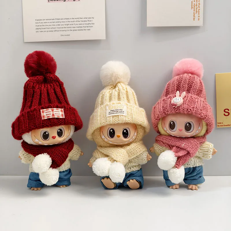 17cm拉布布娃衣服LABUBU坐坐派对一二三代绒球围巾帽套装可爱萌,玩具/童车/益智/积木/模型,娃娃/配件/着替,淘宝优惠券,粉丝福利购,淘宝优惠卷