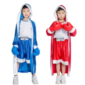 摄影服装 万圣节服装 儿童拳击比赛服装 红蓝拳击手 两色儿童运动服
