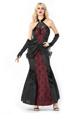 新款万圣节服装吸血鬼女巫僵尸服白雪王后毒皇后长裙女王cosplay