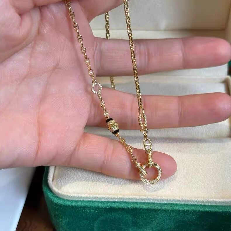 金色镶嵌点钻万链能项链吊坠万用挂绳配链扣头链子链条素链diy