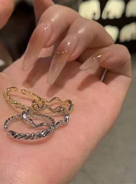 网红冷淡风轻奢戒指女ins小众设计高级感素圈超精致指环开口气质