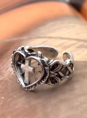 心形和十字架可调戒指