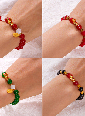 时尚2025年新款小众招财纳福蛇年串珠手串女福气满满气质手工手链