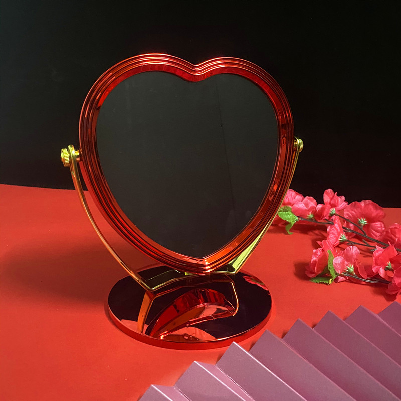 结婚用品婚庆圆镜结婚红色镜子一对婚礼陪嫁大红圆镜化妆喜庆红镜