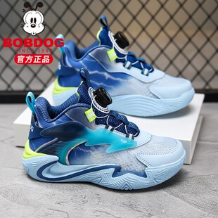 巴布豆儿童薄款篮球鞋男童鞋子春夏新款中大童网面透气减震跑步鞋