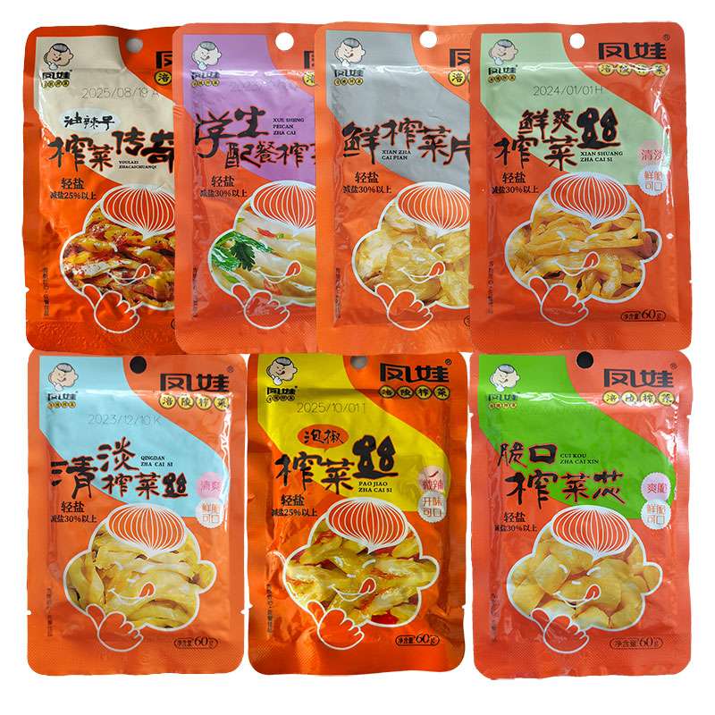 60克凤娃鲜爽涪陵榨菜丝脆口榨菜