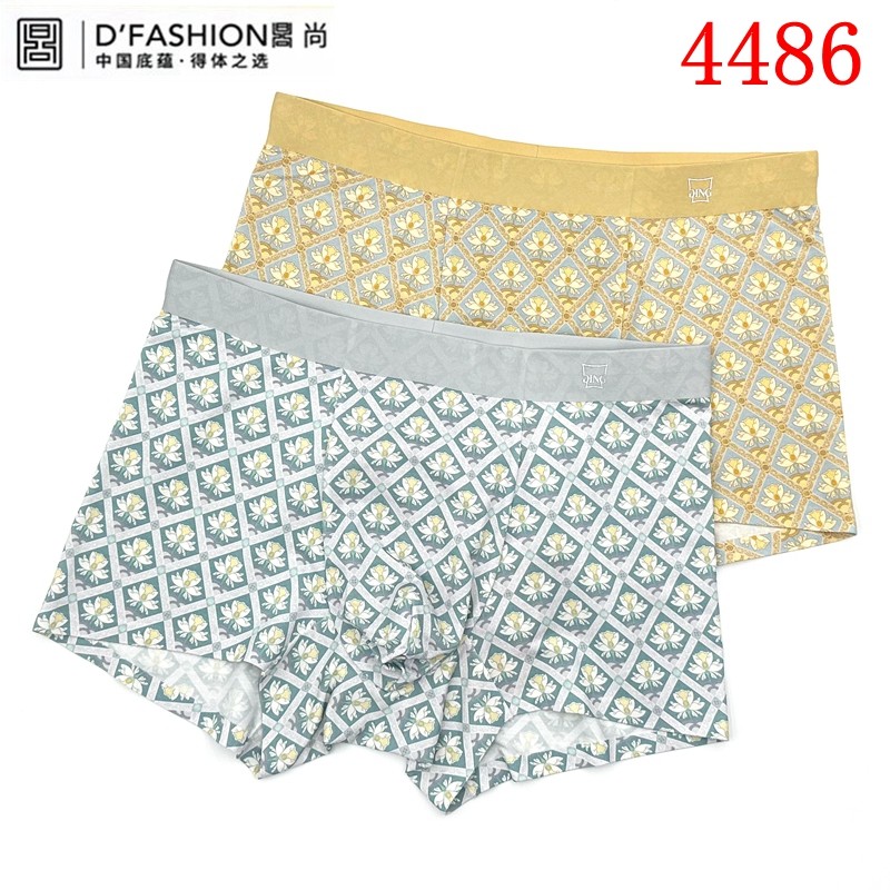 鼎尚男士内裤莫代尔印花蚕丝养护抗菌无痕中腰平角裤一条装DS4486,女士内衣/男士内衣/家居服,男平角内裤,淘宝优惠券,粉丝福利购,淘宝优惠卷