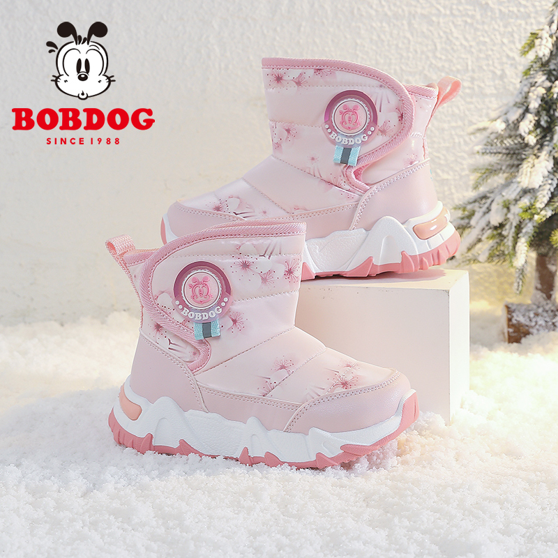 巴布豆童鞋冬季女童雪地靴
