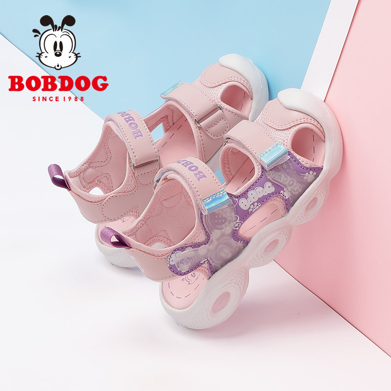 巴布豆旗舰店官方女童包头凉鞋运动2026新款潮夏季软底儿童公主鞋