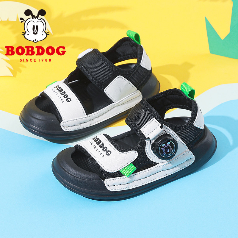 巴布豆童鞋男童凉鞋夏季2026新款男孩夏款小童运动纽扣儿童鞋子女