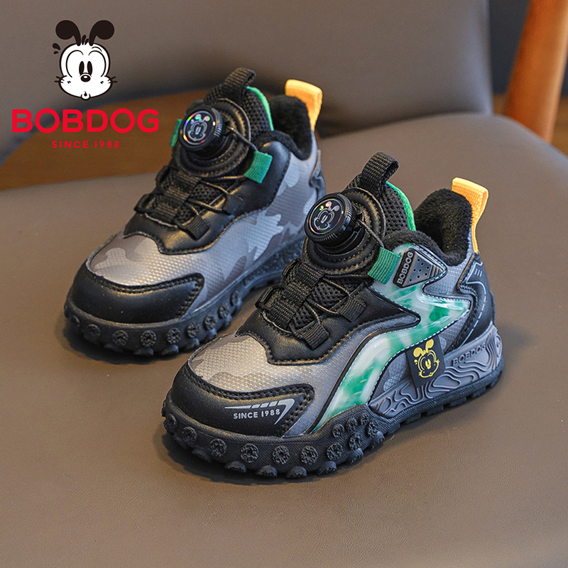 巴布豆童鞋官方旗舰店儿童鞋子冬季加绒运动鞋男童加厚保暖二棉鞋