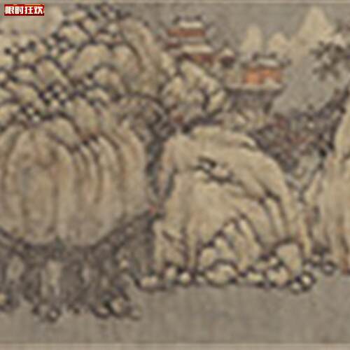 四家沈周剑阁图国画山水名u画真迹复制画原大版画仿古画装饰画