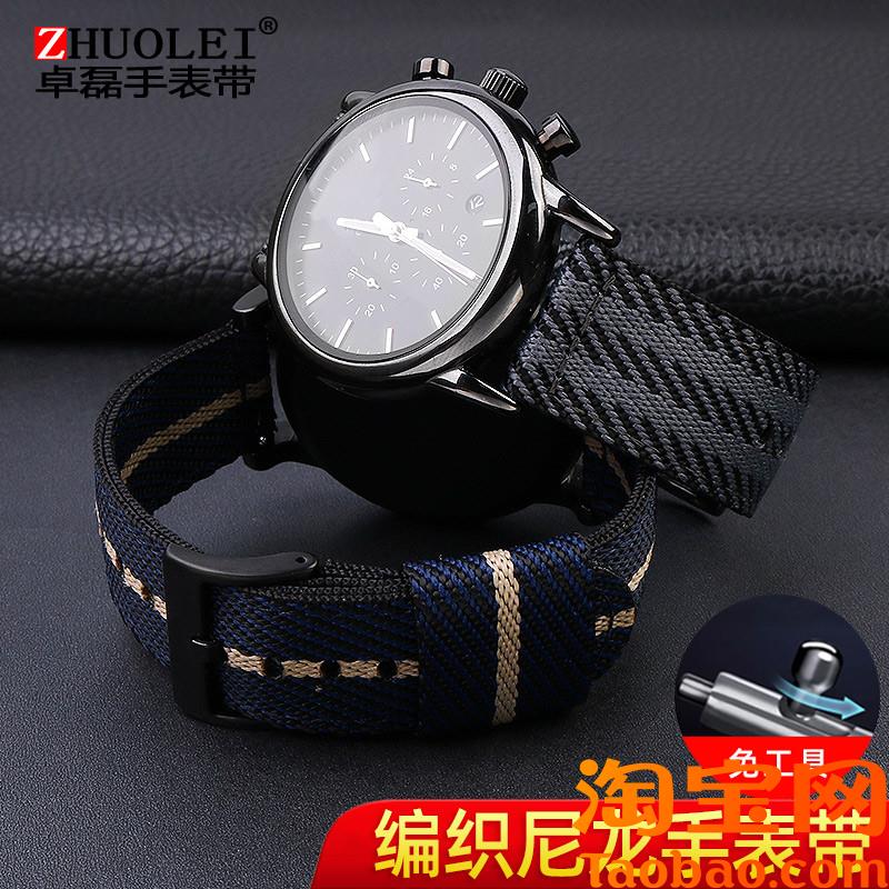 原装适配阿玛尼手表尼龙快拆表带男黑武士AR1970/AR60007/60008/1
