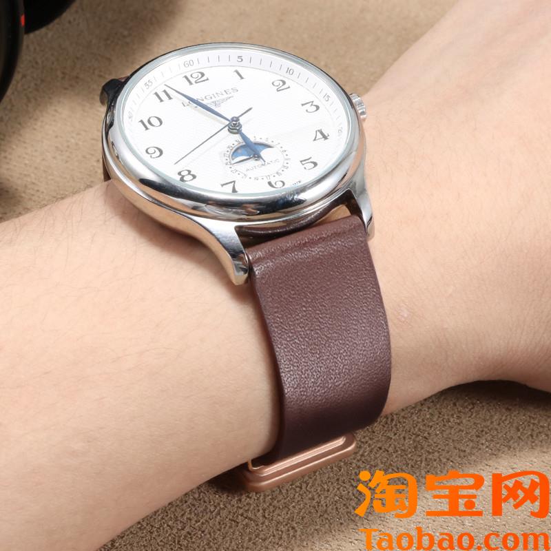 原装适配手表带男女真皮带欧米茄ck浪琴天梭dw上海机械表折叠扣配