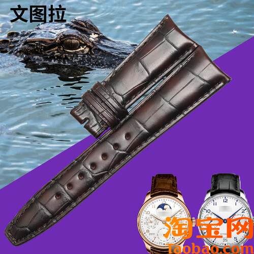 原装适配美洲鳄鱼皮WC万国表葡萄牙IW503302手表带表带男