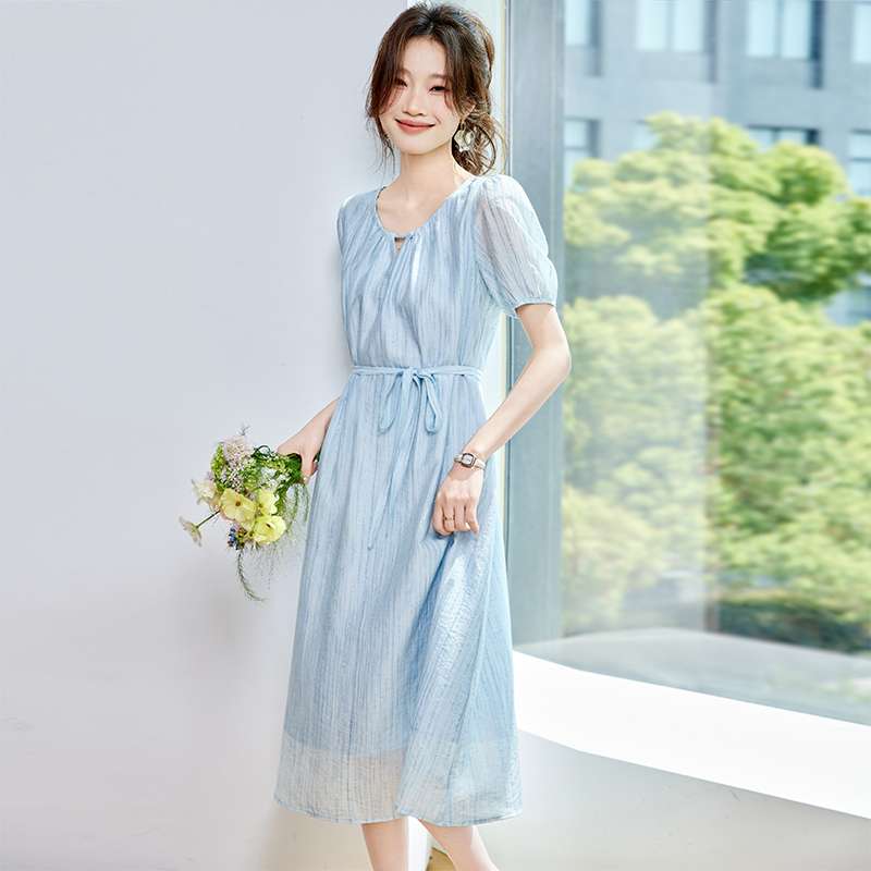 声雨竹真丝连衣裙新款女夏薄款桑蚕丝今年流行爆款国际大牌裙子