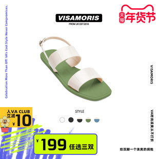 英国visamoris允莫苏果冻鞋女平底鞋一字凉鞋罗马鞋单鞋2025新款
