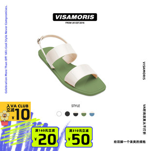 英国visamoris允莫苏果冻鞋女平底鞋一字凉鞋罗马鞋单鞋2025新款
