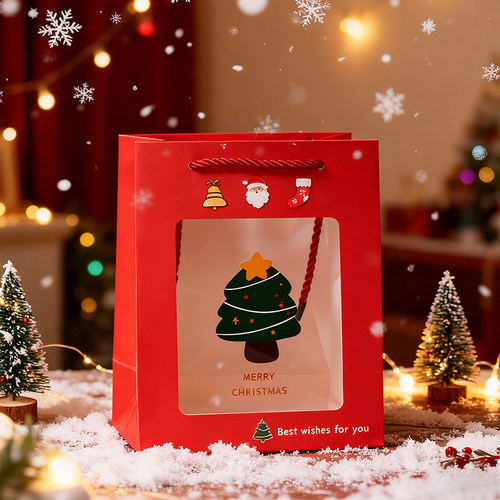 圣诞节手提礼品袋平安夜装苹果袋
