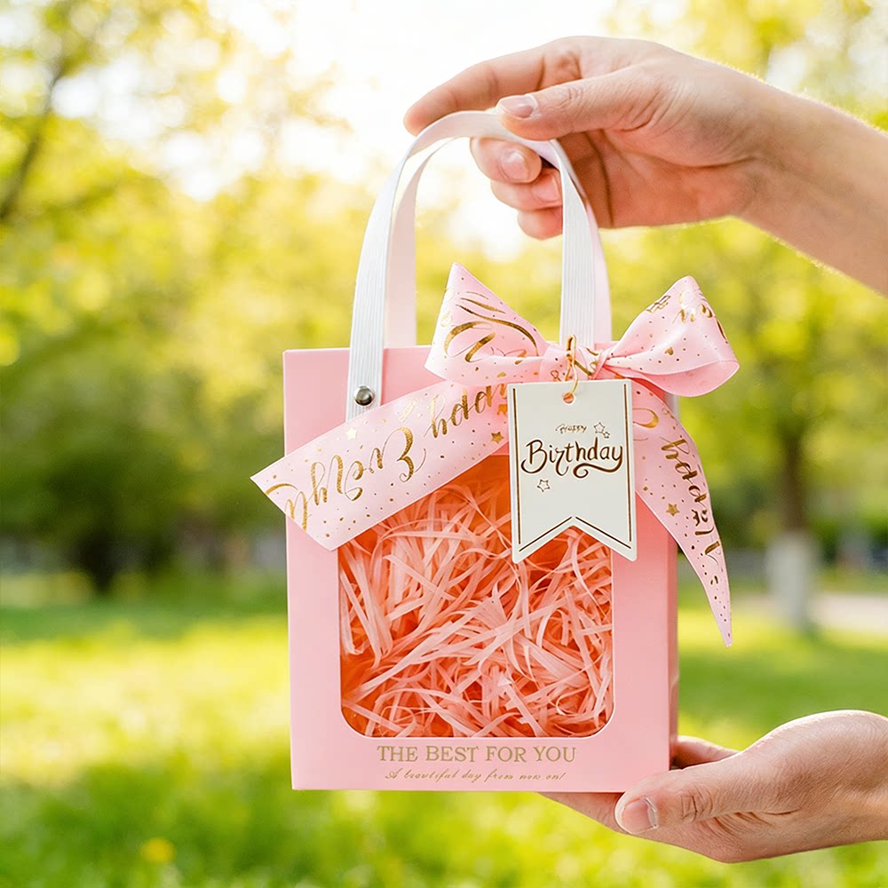 透明开窗手提袋生日礼物袋母亲节礼品袋情人节高级感小号礼物袋子