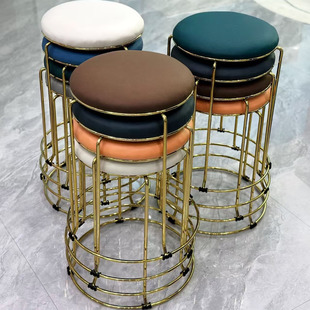 轻奢凳子家用网红小凳子可叠放矮凳圆凳现代简约餐桌椅子化妆板凳