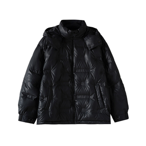 GXG男装外套2023年冬季新品黑色短款加厚连帽羽绒服 GEX1D2526544
